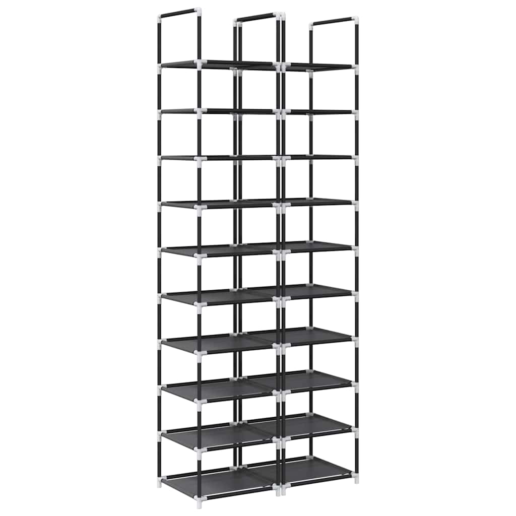 skostativer 2 stk. 33x33x174 cm ikke-vævet stof sort