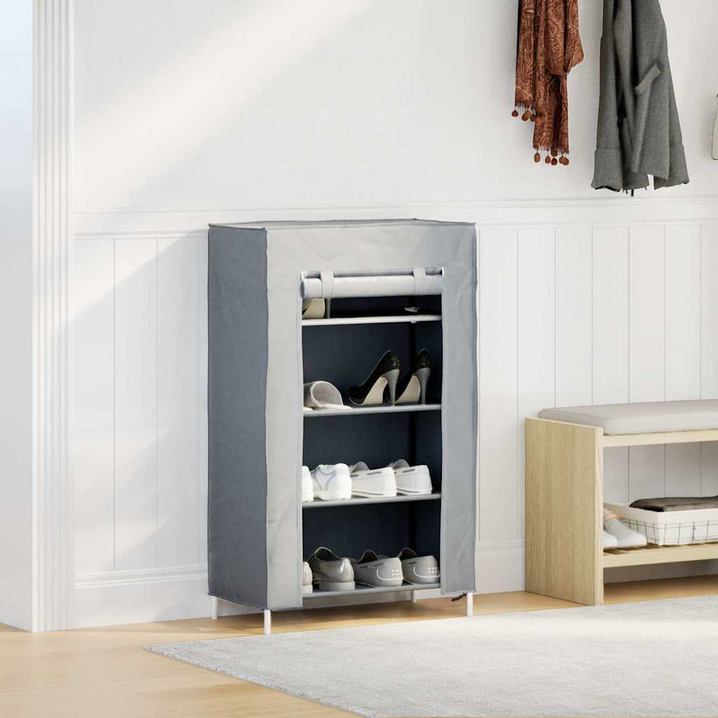 skoskab 60,5x30x97 cm ikke-vævet stof grå