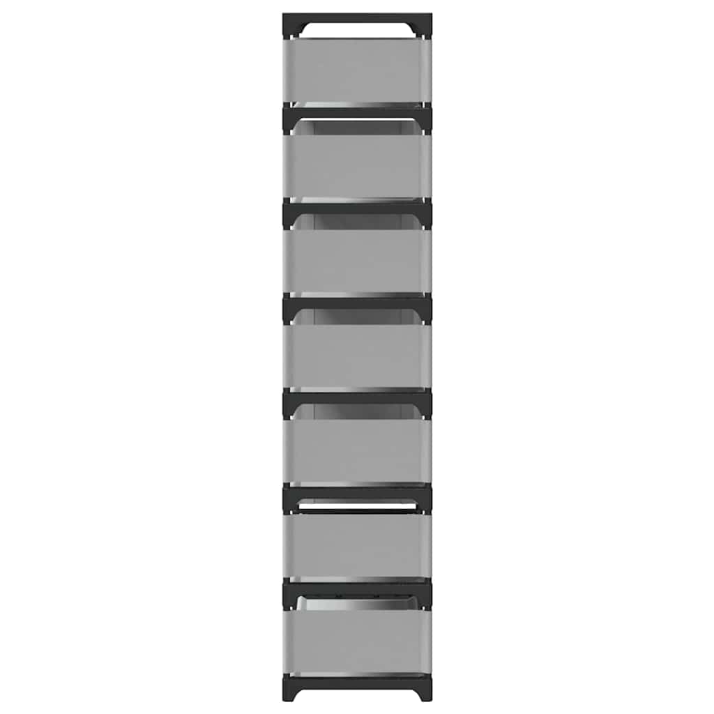 skostativ 8-etagers 54x28x124 cm ikke-vævet stof grå