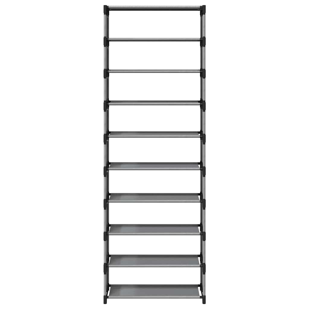 skostativ 10-etagers 54x28x158 cm ikke-vævet stof grå