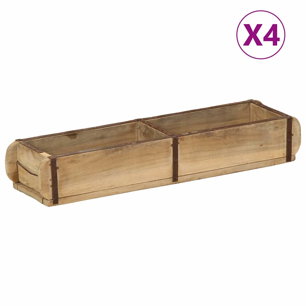 Bakke 4 stk. Brun 57 x 15 x 9 cm Solid genbrugs træ