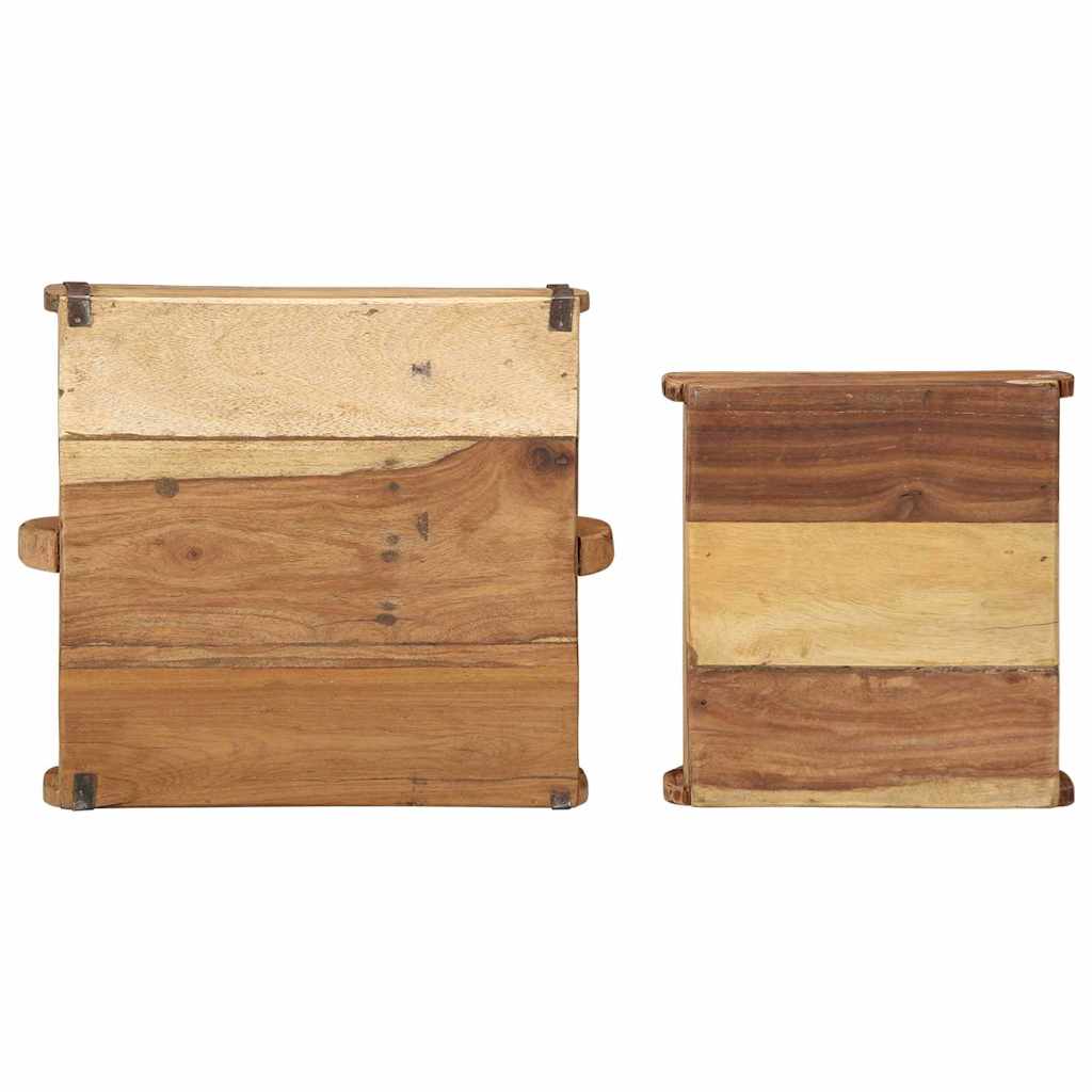 Bakke 2 stk. Brun 29 x 31 x 10 cm Solid genbrugs træ