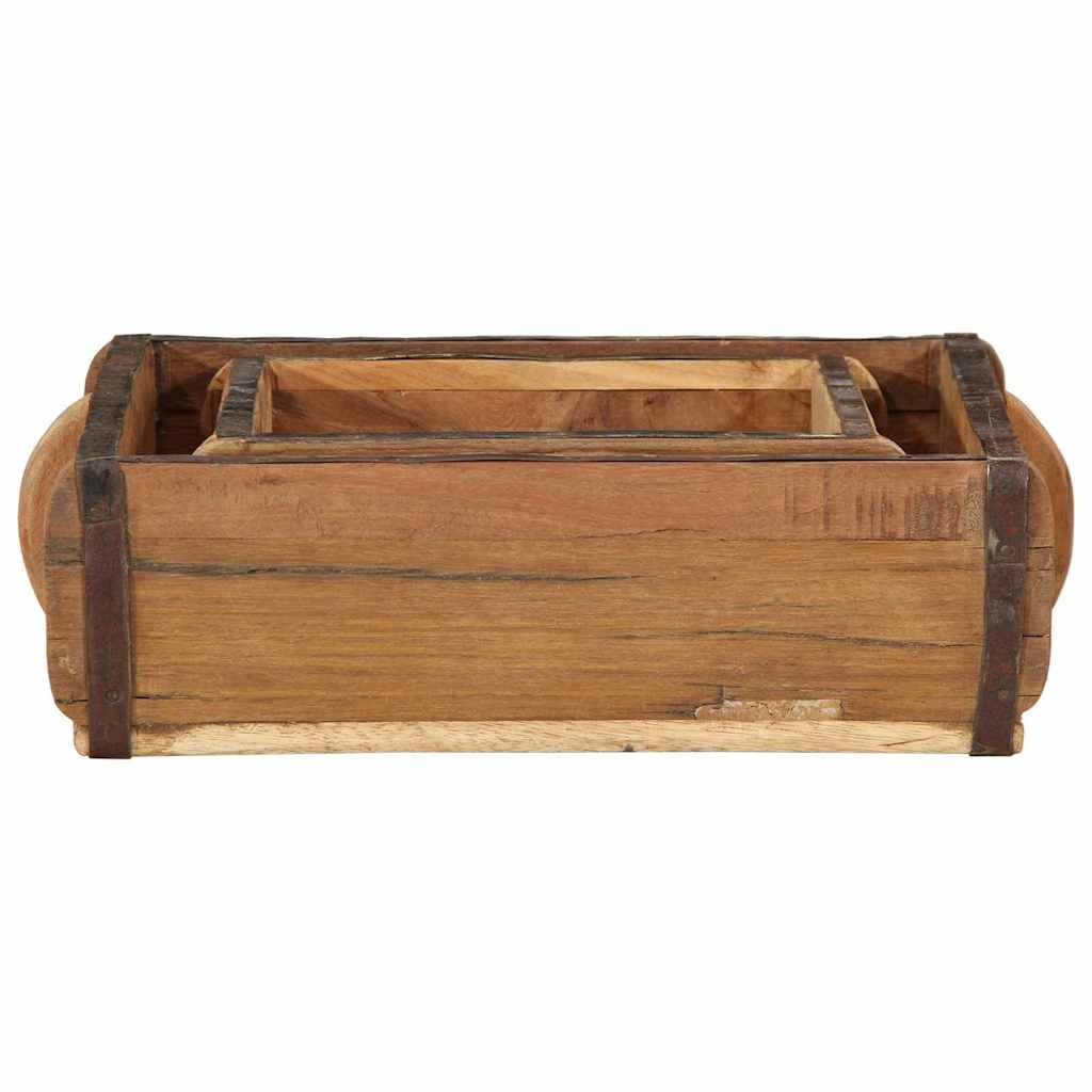 Bakke 2 stk. Brun 29 x 31 x 10 cm Solid genbrugs træ
