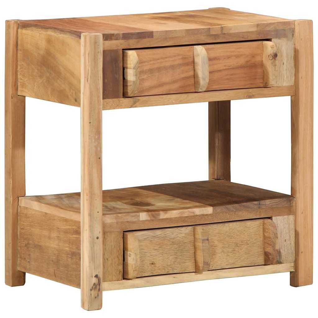 Endebord med skuffe Brun 43 x 32 x 46 cm Solid genbrugs træ