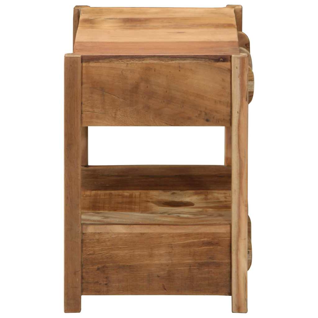Endebord med skuffe Brun 43 x 32 x 46 cm Solid genbrugs træ