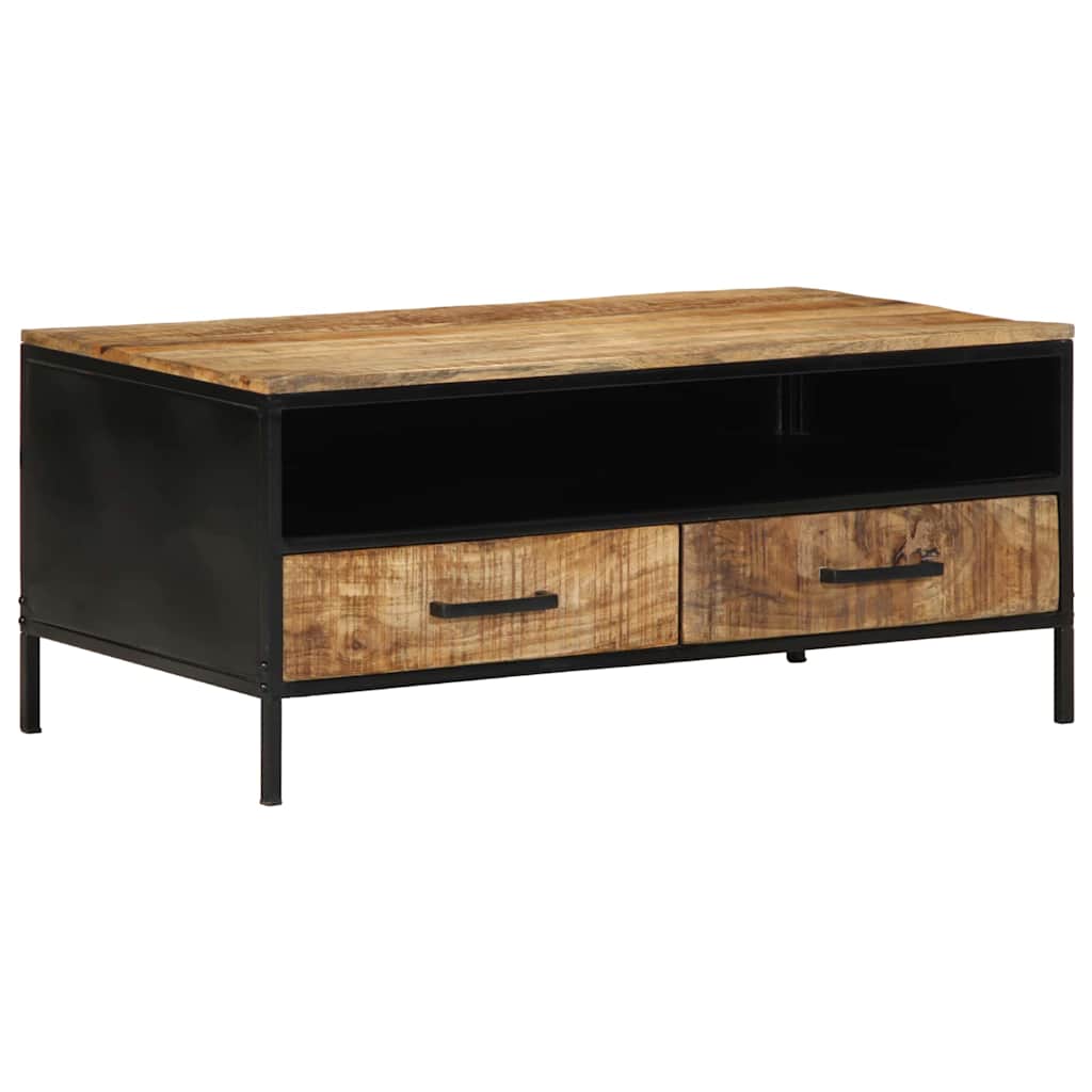 Sofabord Brun 90 x 50 x 40 cm Massiv mango træ og metal