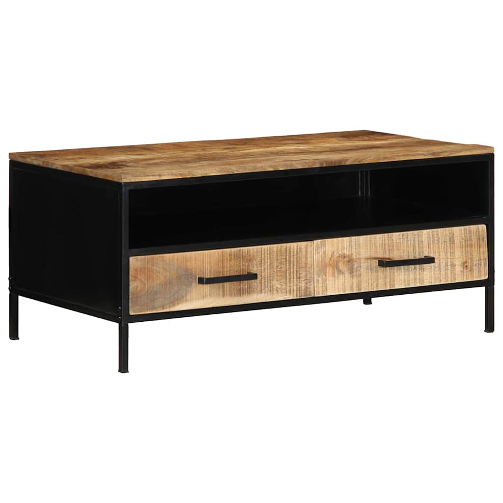 Sofabord Brun 90 x 50 x 40 cm Massiv mango træ og metal