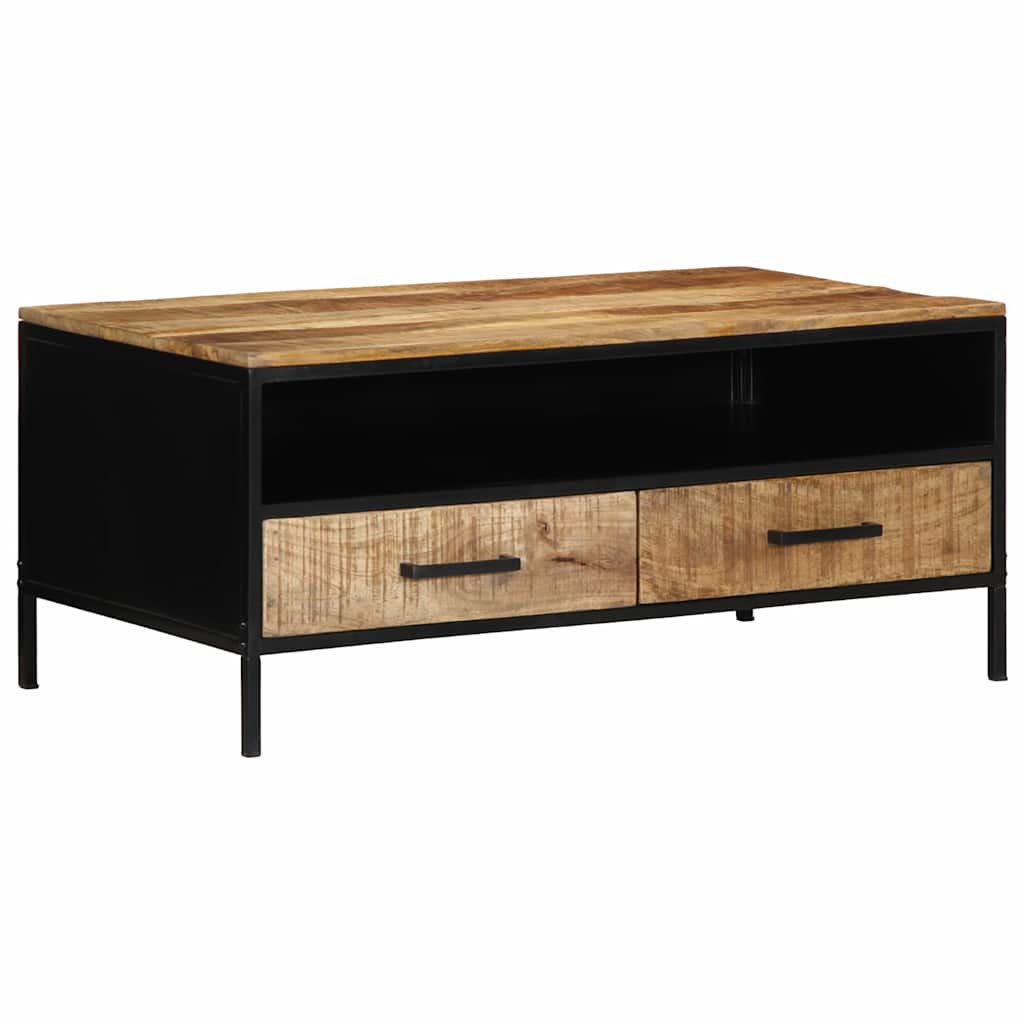 Sofabord Brun 90 x 50 x 40 cm Massiv mango træ og metal