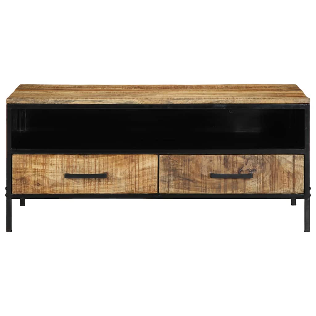 Sofabord Brun 90 x 50 x 40 cm Massiv mango træ og metal