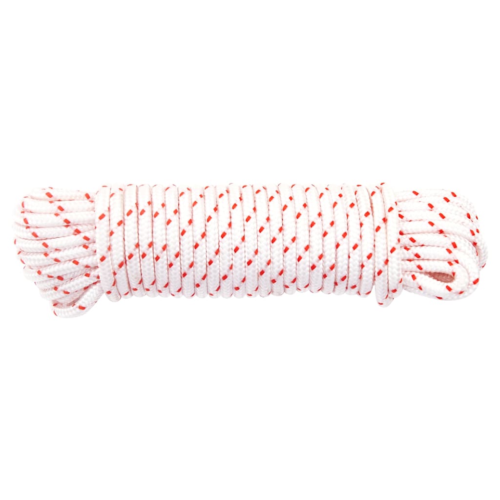 startsnor Ø4 mm 10 m nylon hvid og rød