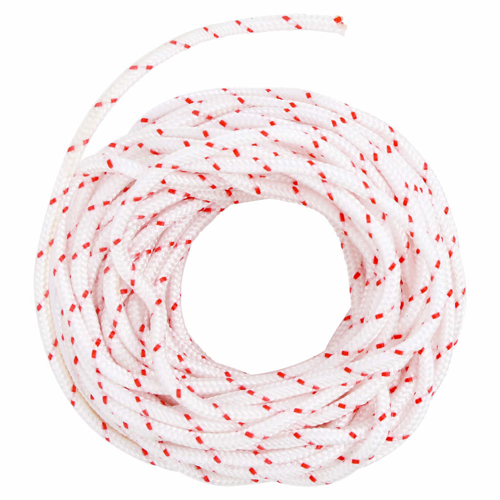 startsnor Ø4 mm 10 m nylon hvid og rød