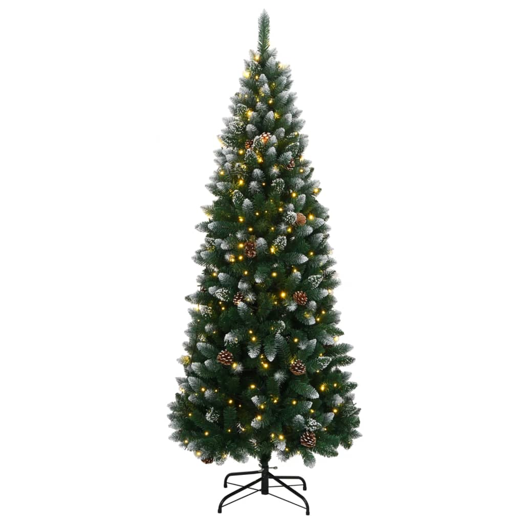 kunstigt juletræ med 300 LED-lys 210 cm