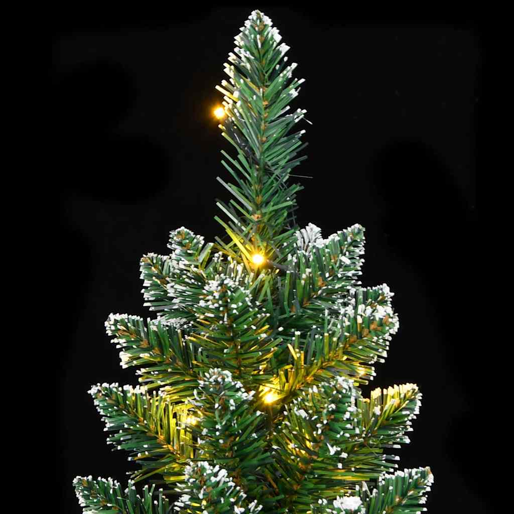 kunstigt smalt juletræ med 300 LED-lys 210 cm