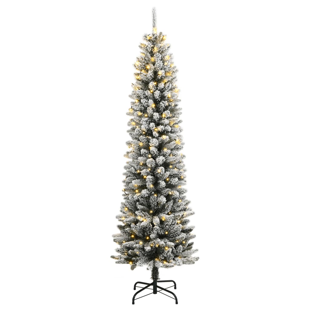 kunstigt juletræ med 300 LED'er og sne 180 cm