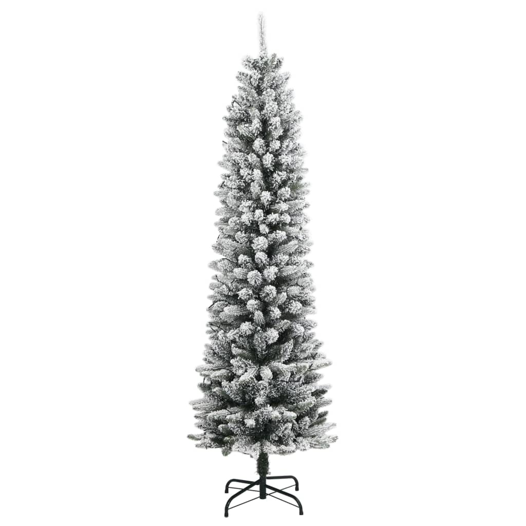 kunstigt juletræ med 300 LED'er og sne 210 cm