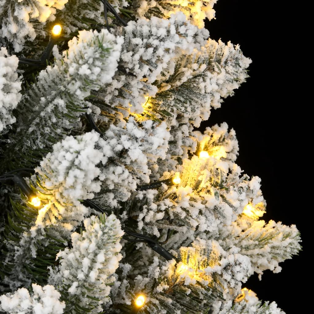 kunstigt juletræ med 300 LED'er og sne 210 cm