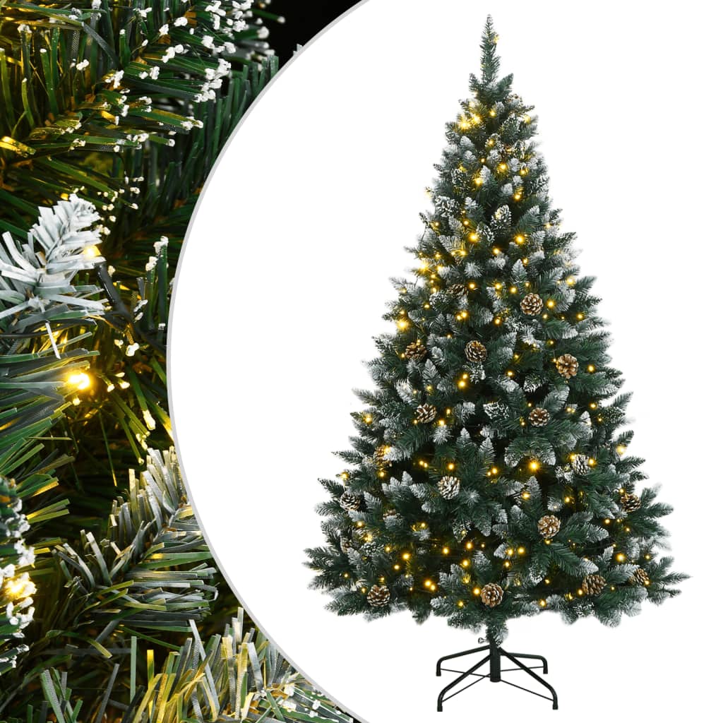 kunstigt juletræ med 300 LED-lys 210 cm