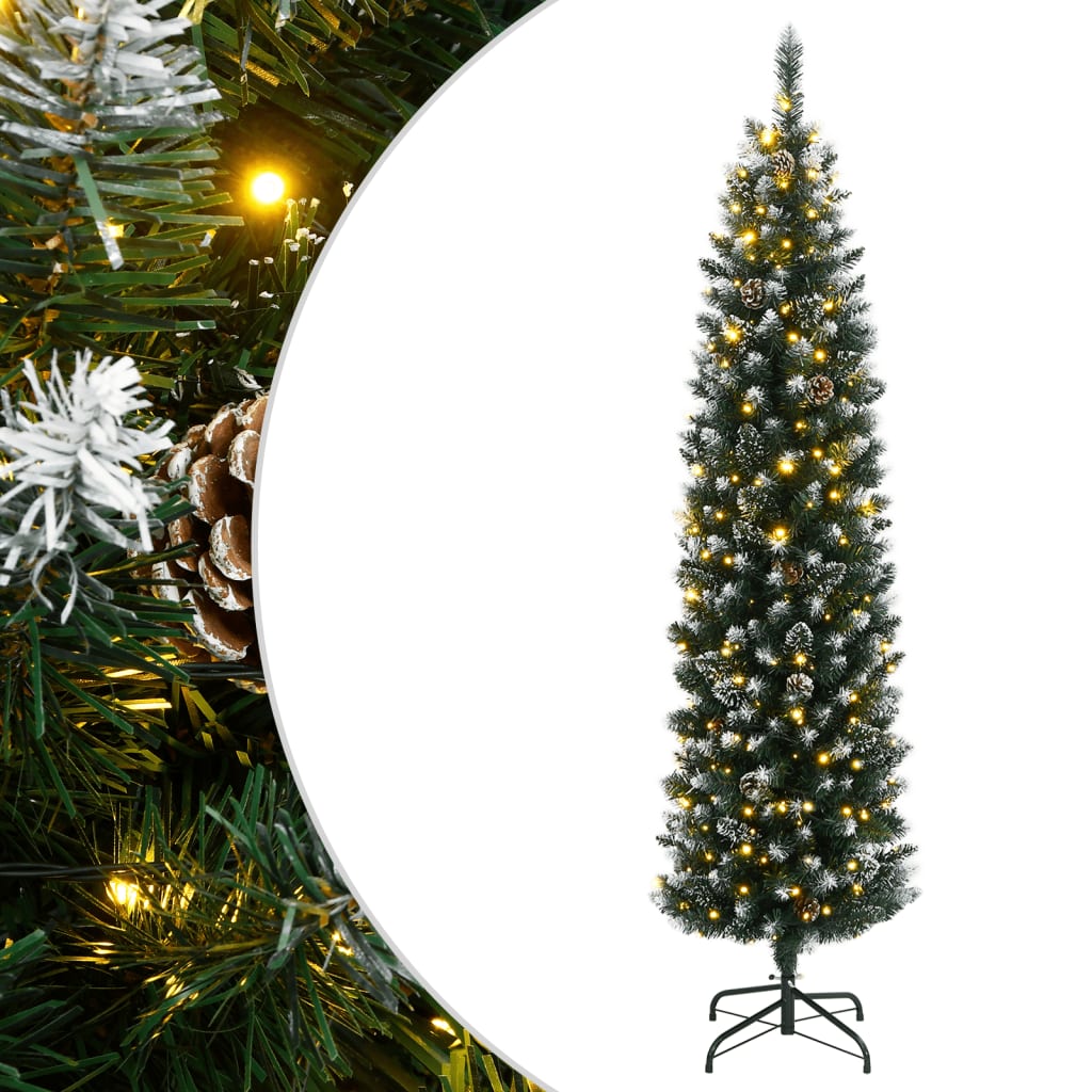kunstigt smalt juletræ 150 LED'er 120 cm