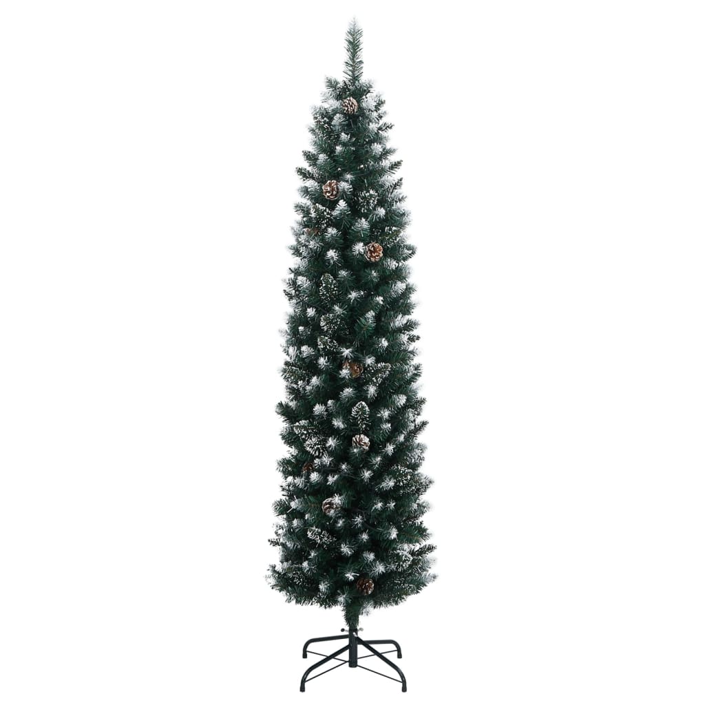 kunstigt smalt juletræ 150 LED'er hængslet 150 cm