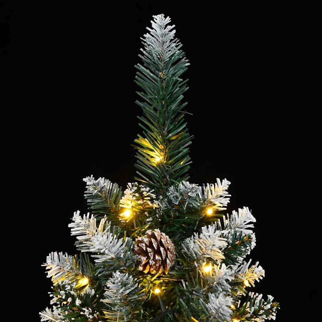 kunstigt smalt juletræ med 300 LED-lys 180 cm