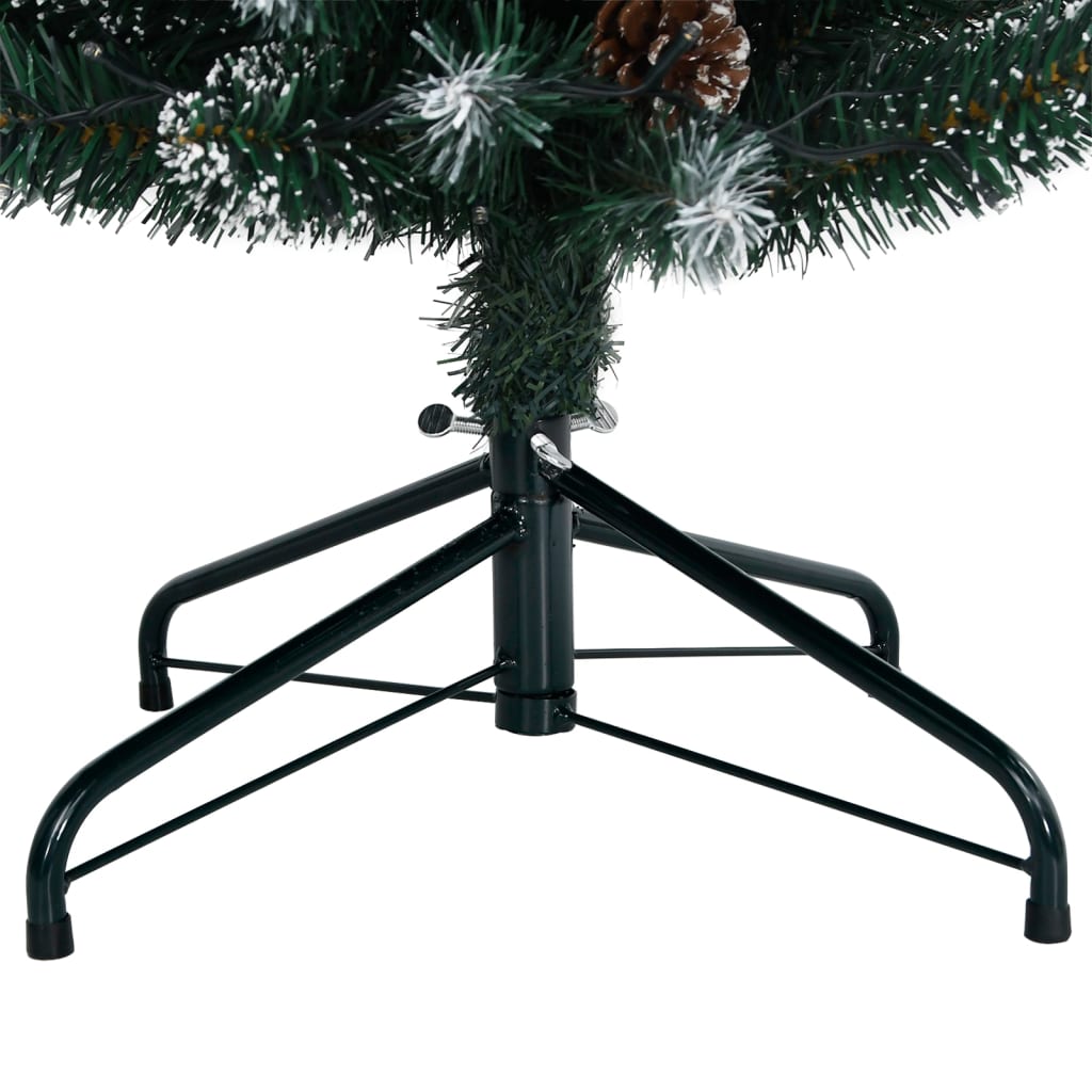kunstigt smalt juletræ med 300 LED-lys 210 cm