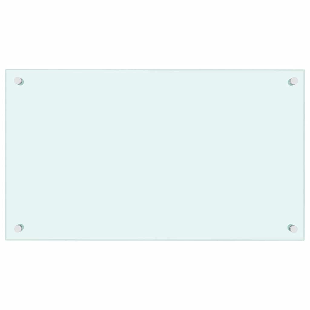 stænkplader 2 stk. 70x40 cm hærdet glas hvid