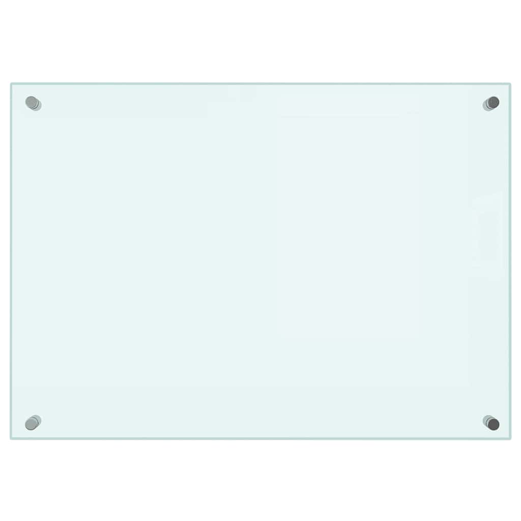 stænkplader 2 stk. 70x50 cm hærdet glas hvid
