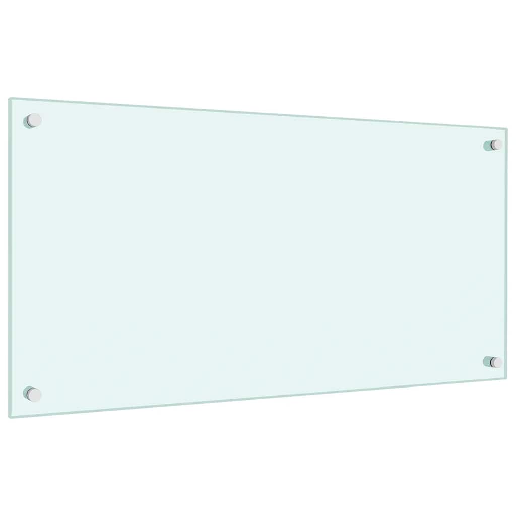 stænkplader 2 stk. 80x40 cm hærdet glas hvid