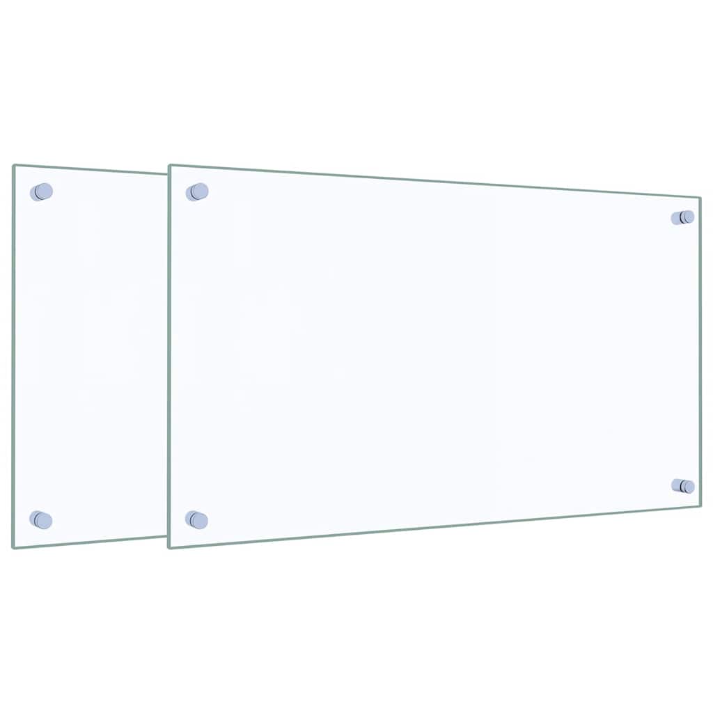 stænkplader 2 stk. 70x40 cm hærdet glas gennemsigtig