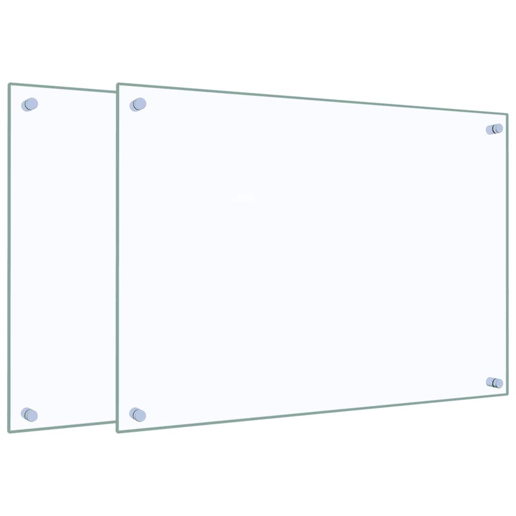 stænkplader 2 stk. 70x50 cm hærdet glas gennemsigtig