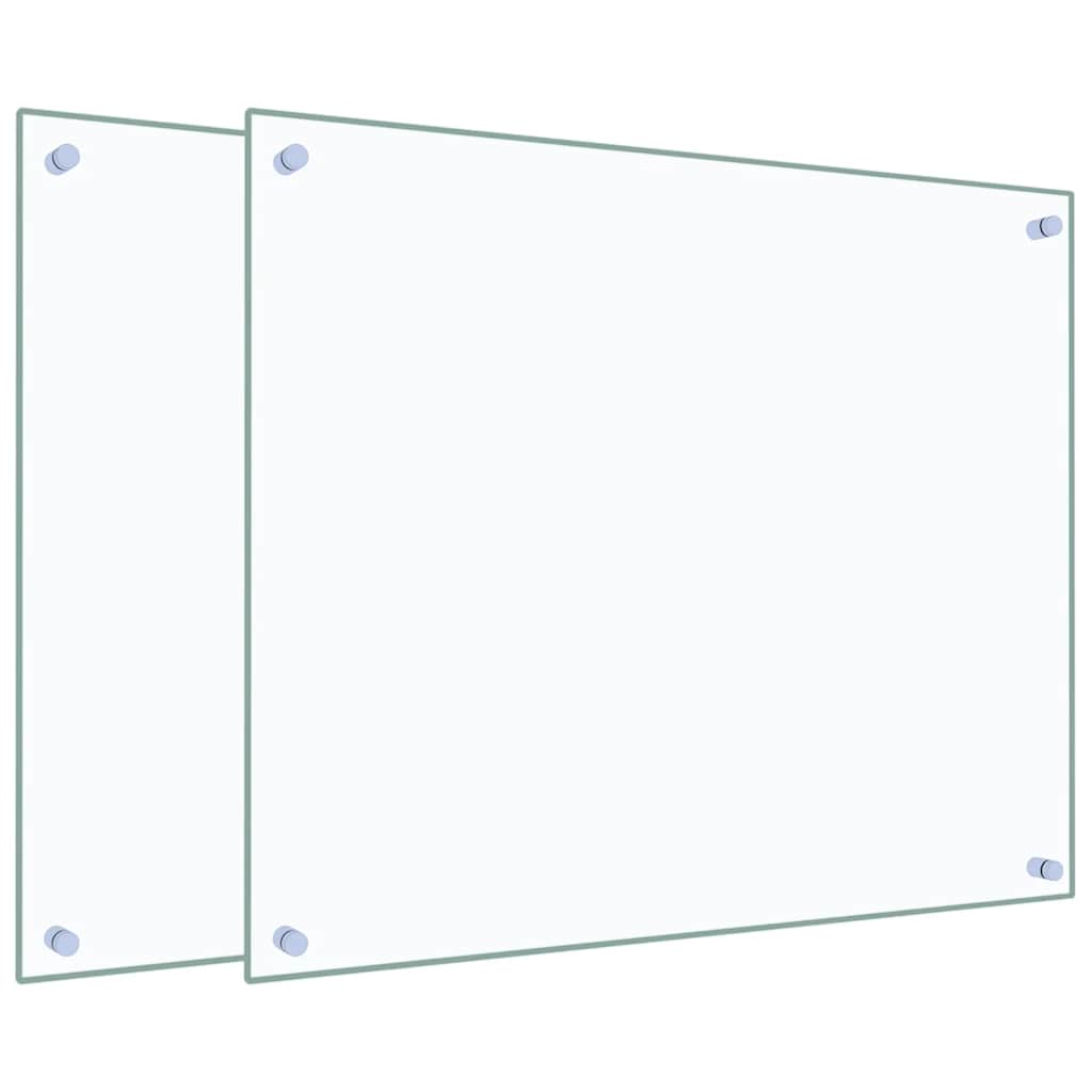 stænkplader 2 stk. 70x60 cm hærdet glas gennemsigtig