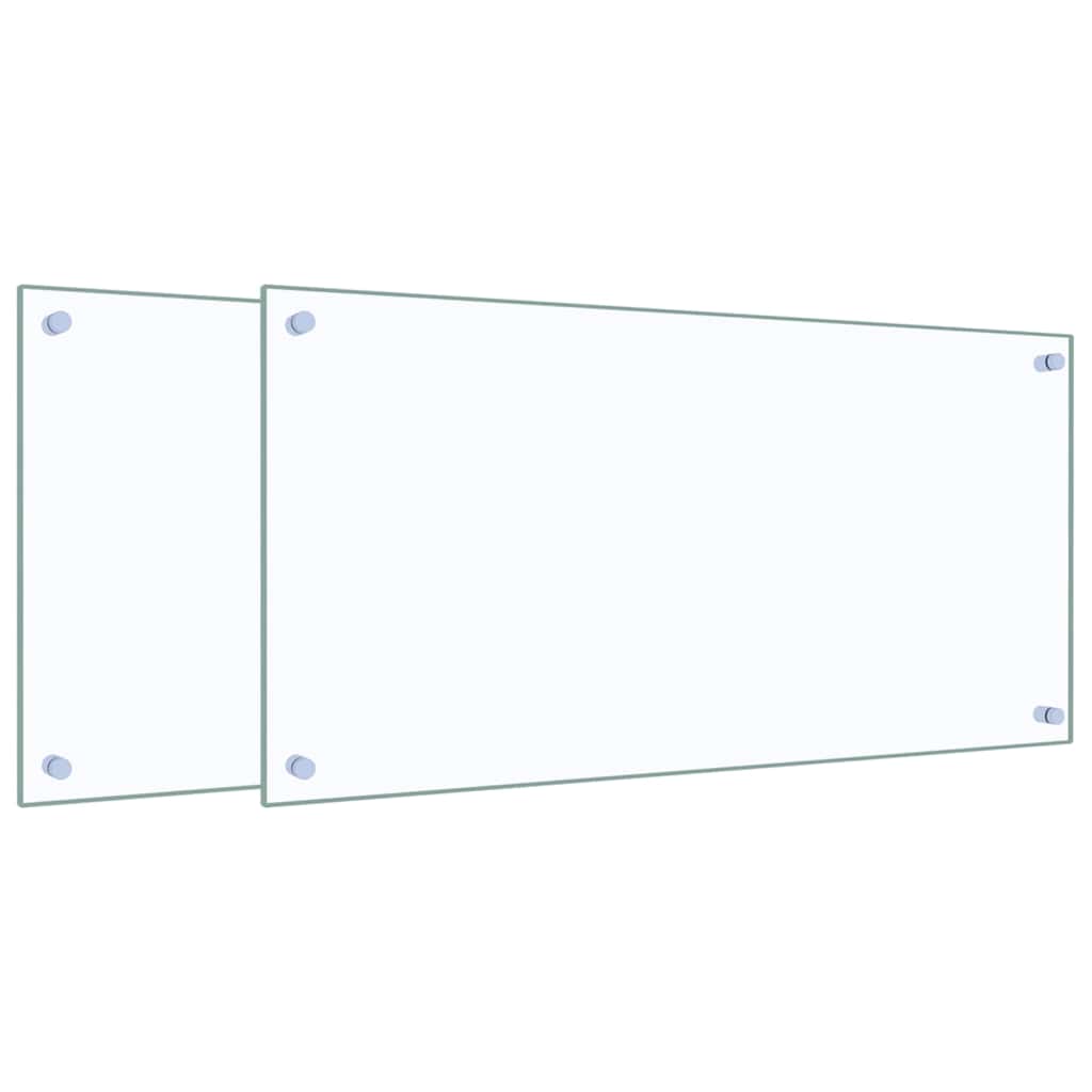 stænkplader 2 stk. 80x40 cm hærdet glas gennemsigtig