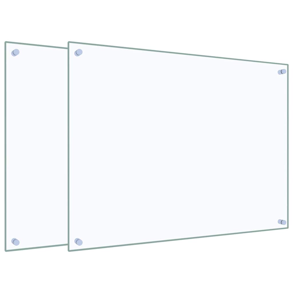 stænkplader 2 stk. 80x60 cm hærdet glas gennemsigtig