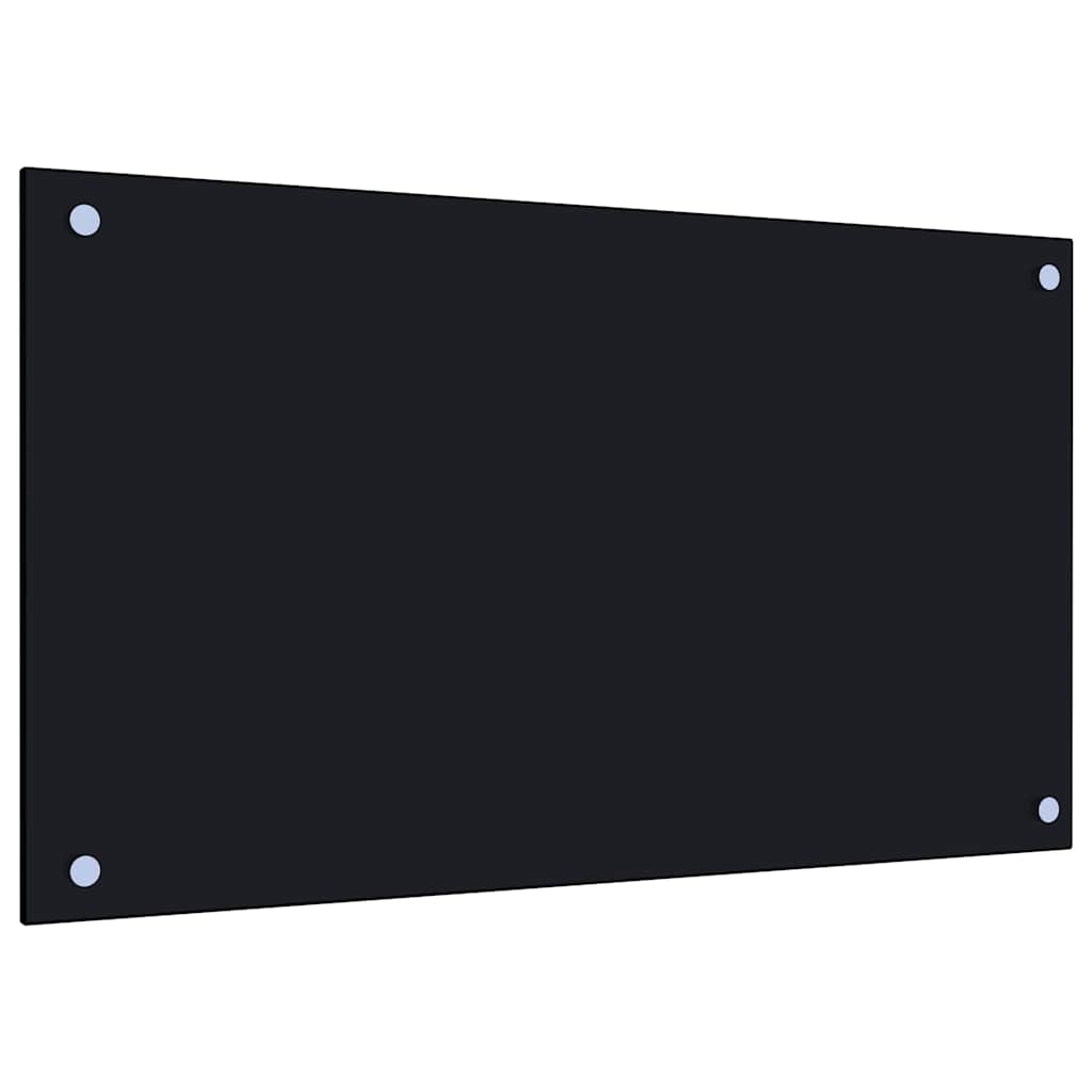 stænkplader 2 stk. 70x40 cm hærdet glas sort