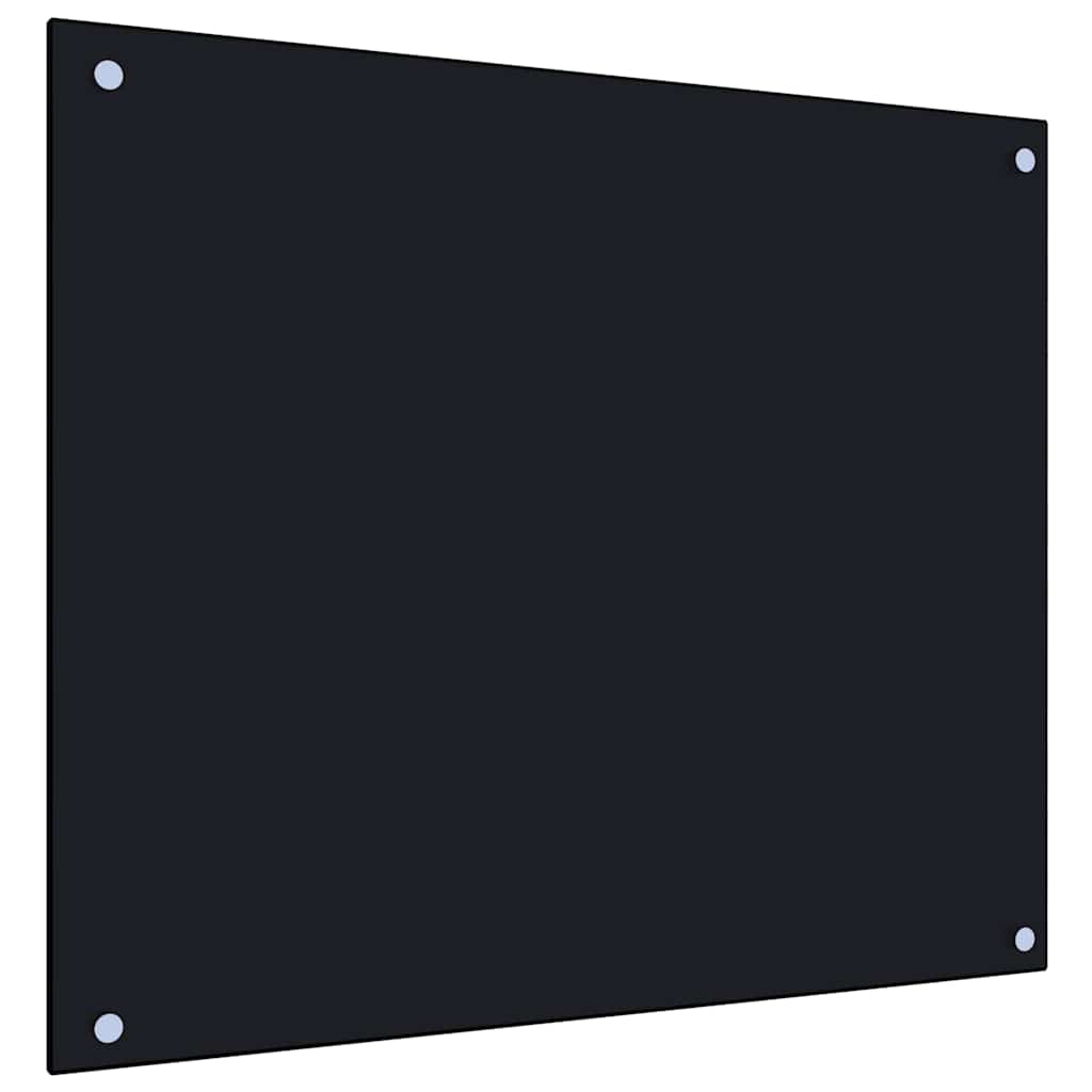 stænkplader 2 stk. 70x60 cm hærdet glas sort