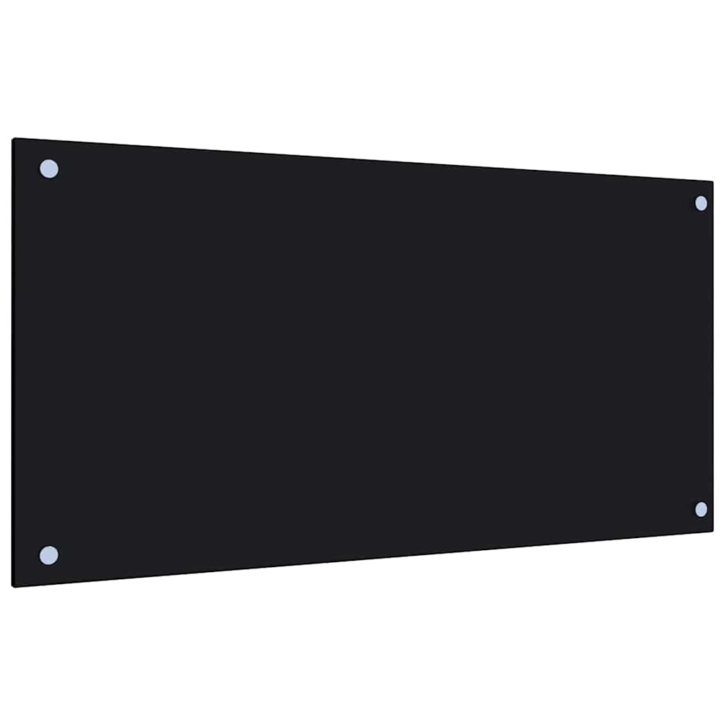 stænkplader 2 stk. 80x40 cm hærdet glas sort