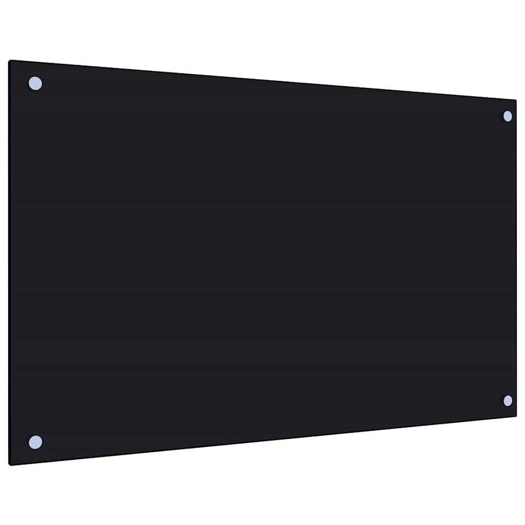 stænkplader 2 stk. 80x50 cm hærdet glas sort