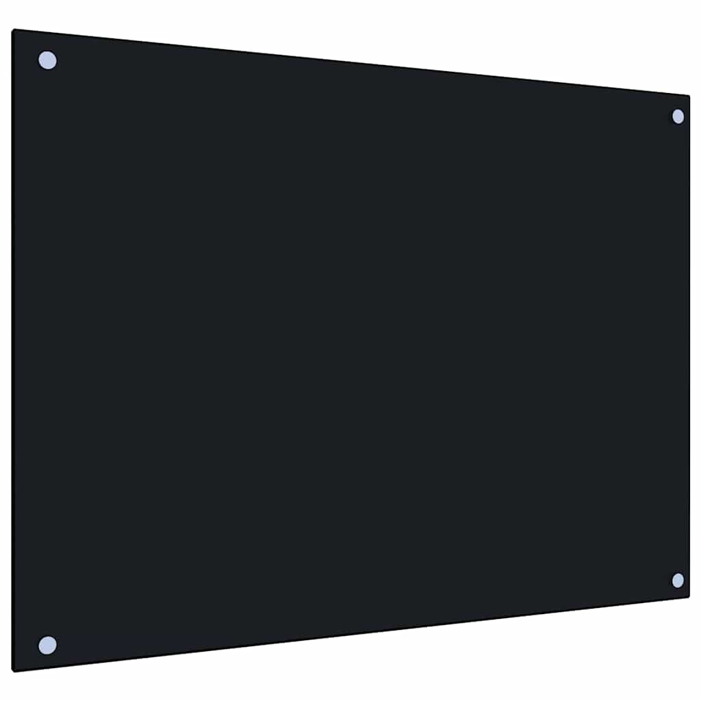 stænkplader 2 stk. 80x60 cm hærdet glas sort