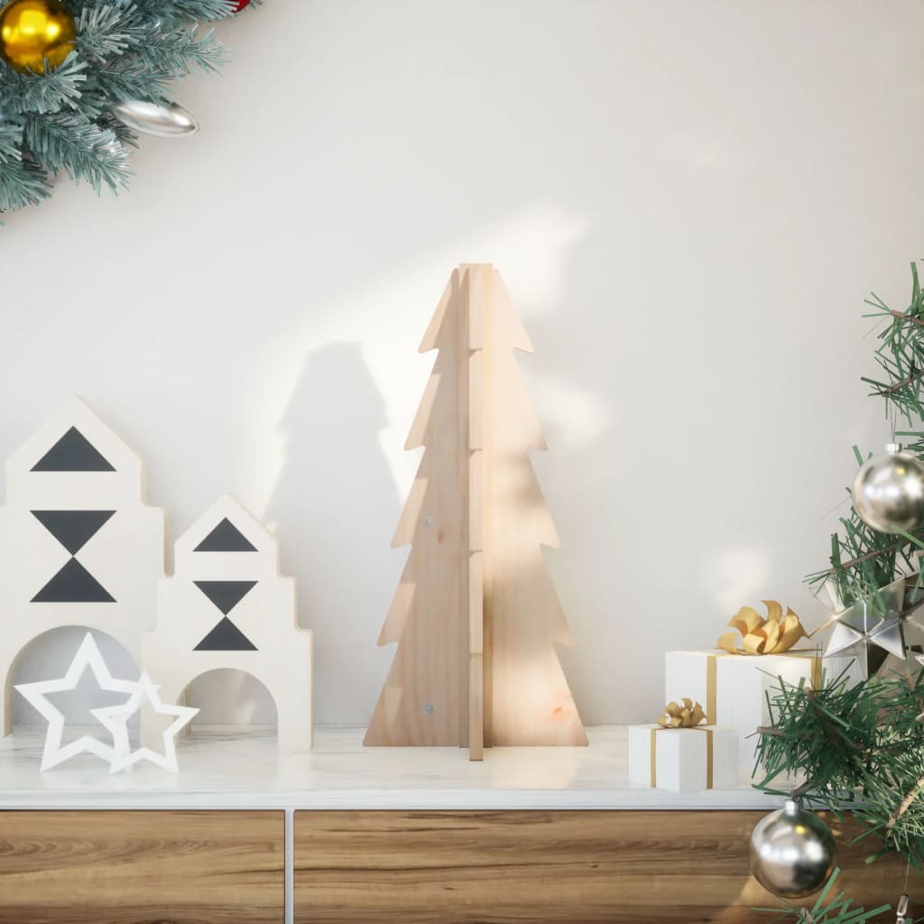 dekorativt juletræ 49 cm massivt fyrretræ