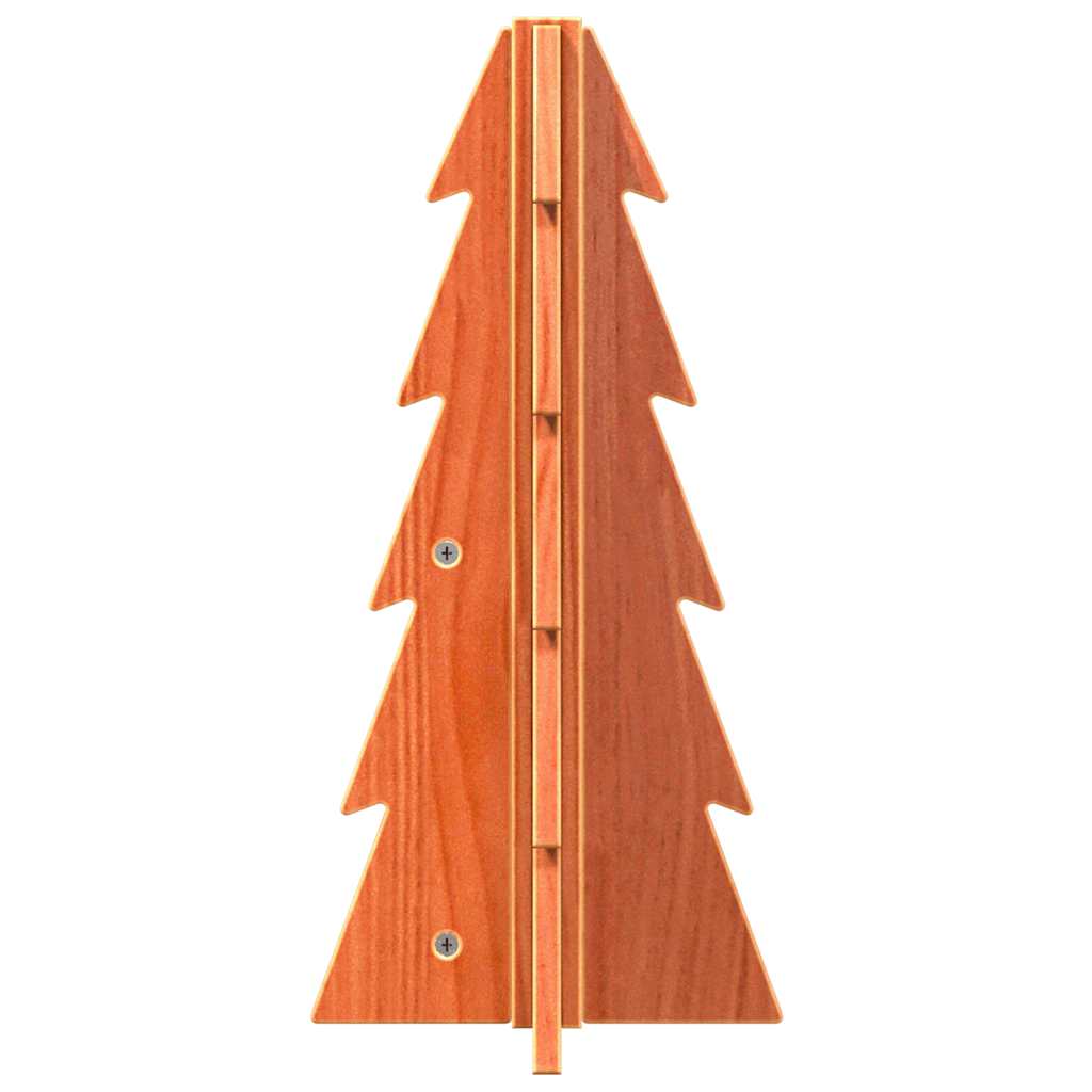 dekorativt juletræ 49 cm massivt fyrretræ gyldenbrun
