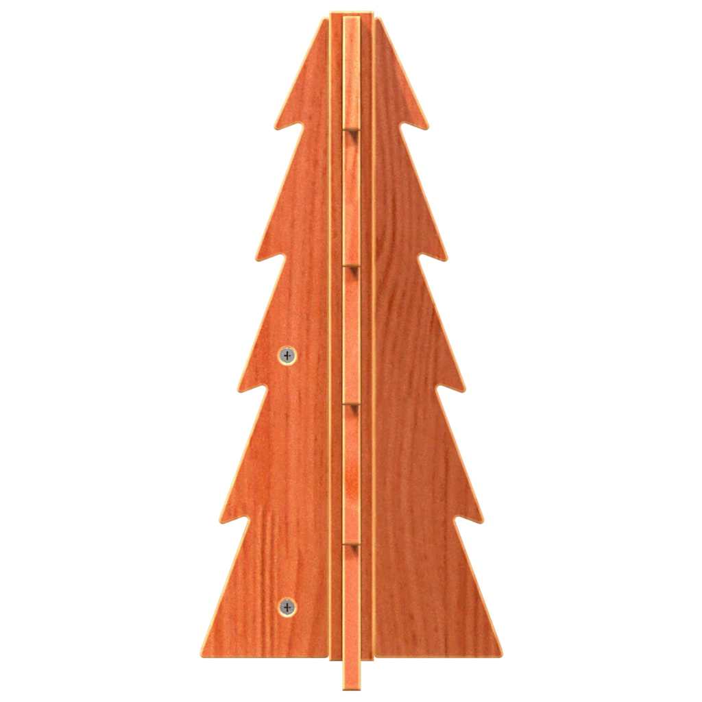 dekorativt juletræ 49 cm massivt fyrretræ gyldenbrun