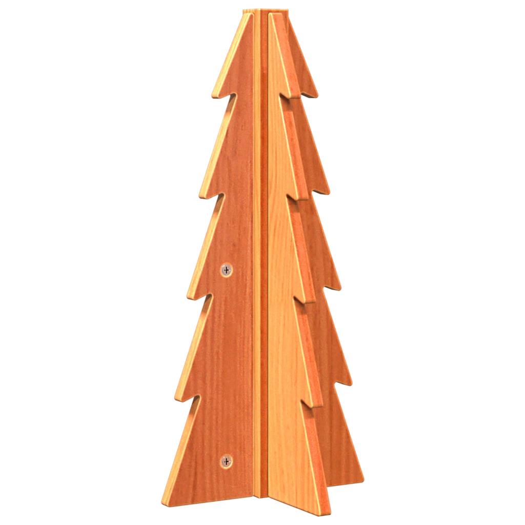 dekorativt juletræ 49 cm massivt fyrretræ gyldenbrun