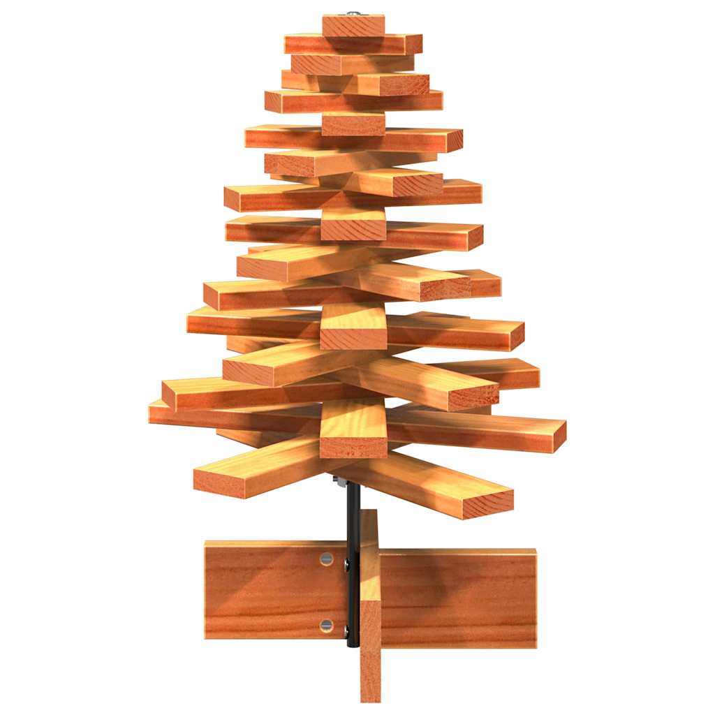 dekorativt juletræ 60 cm massivt fyrretræ gyldenbrun