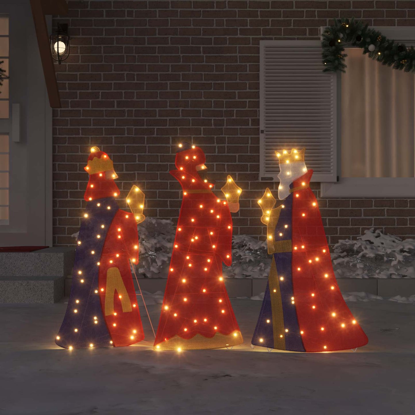 3 vise mænd julebelysning 3 stk. LED'er Varm hvid 105 cm