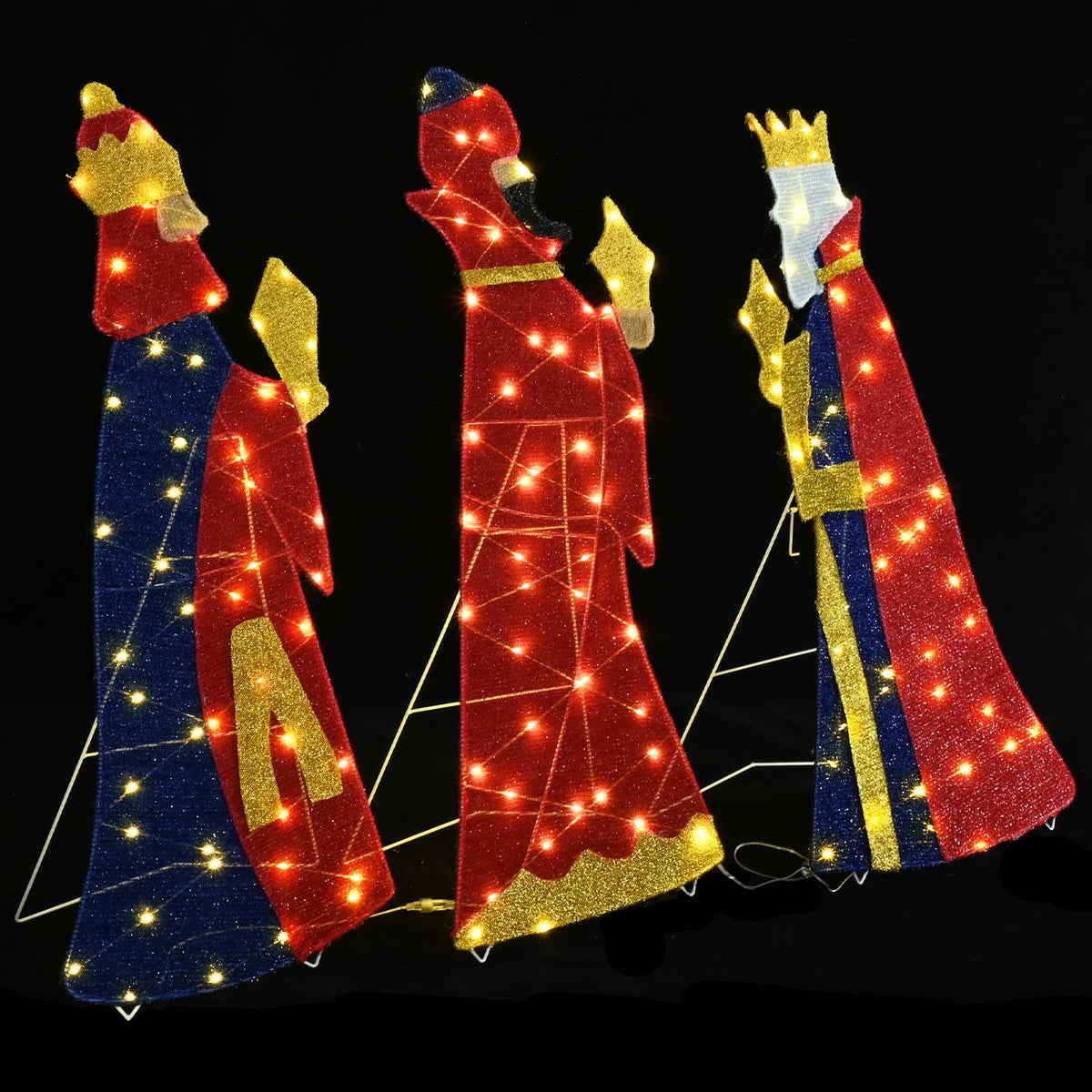 3 vise mænd julebelysning 3 stk. LED'er Varm hvid 105 cm