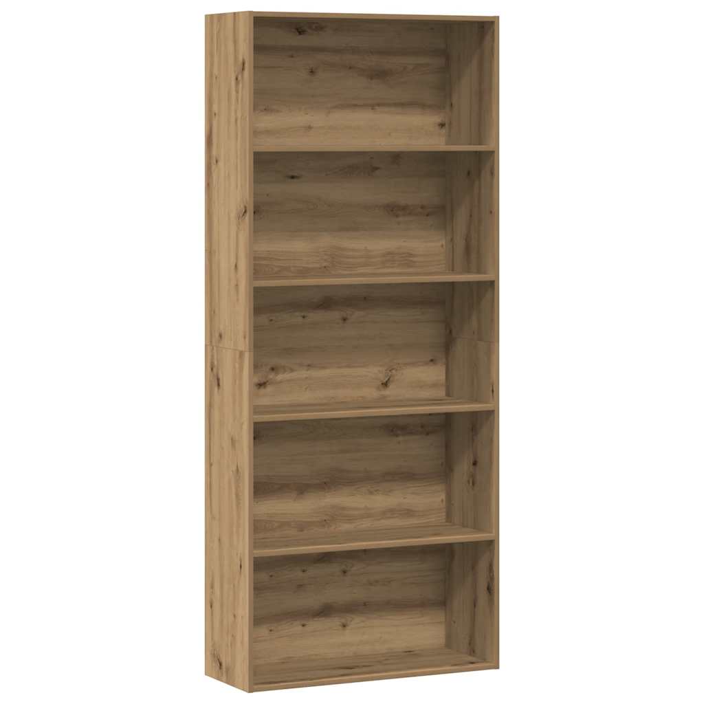 bogreol 80x30x189 cm konstrueret træ egetræsfarve