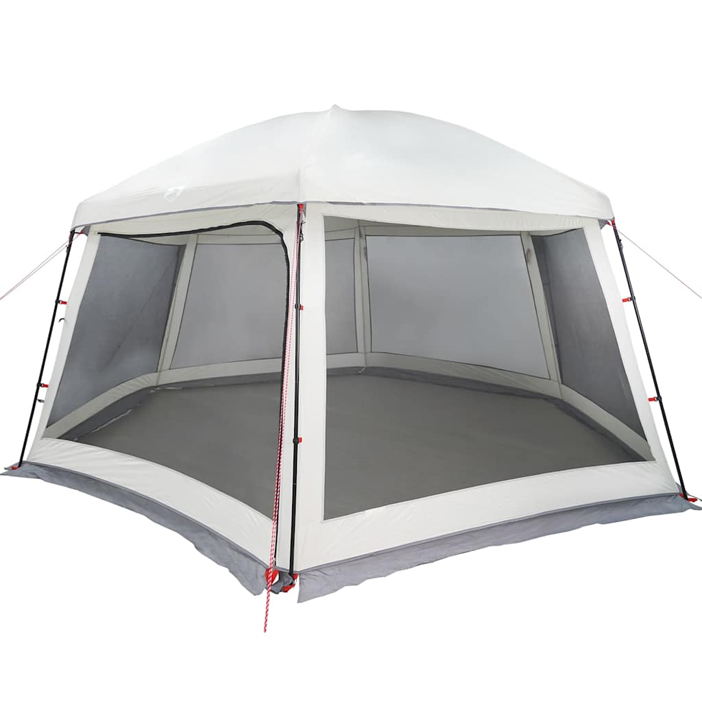 pooltelt med aftagelig flue og netvægge 512x458 cm grå