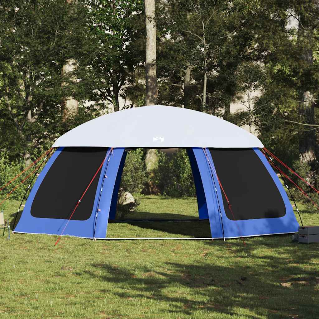 pooltelt med aftagelig flue og netvægge 690x690 cm azurblå