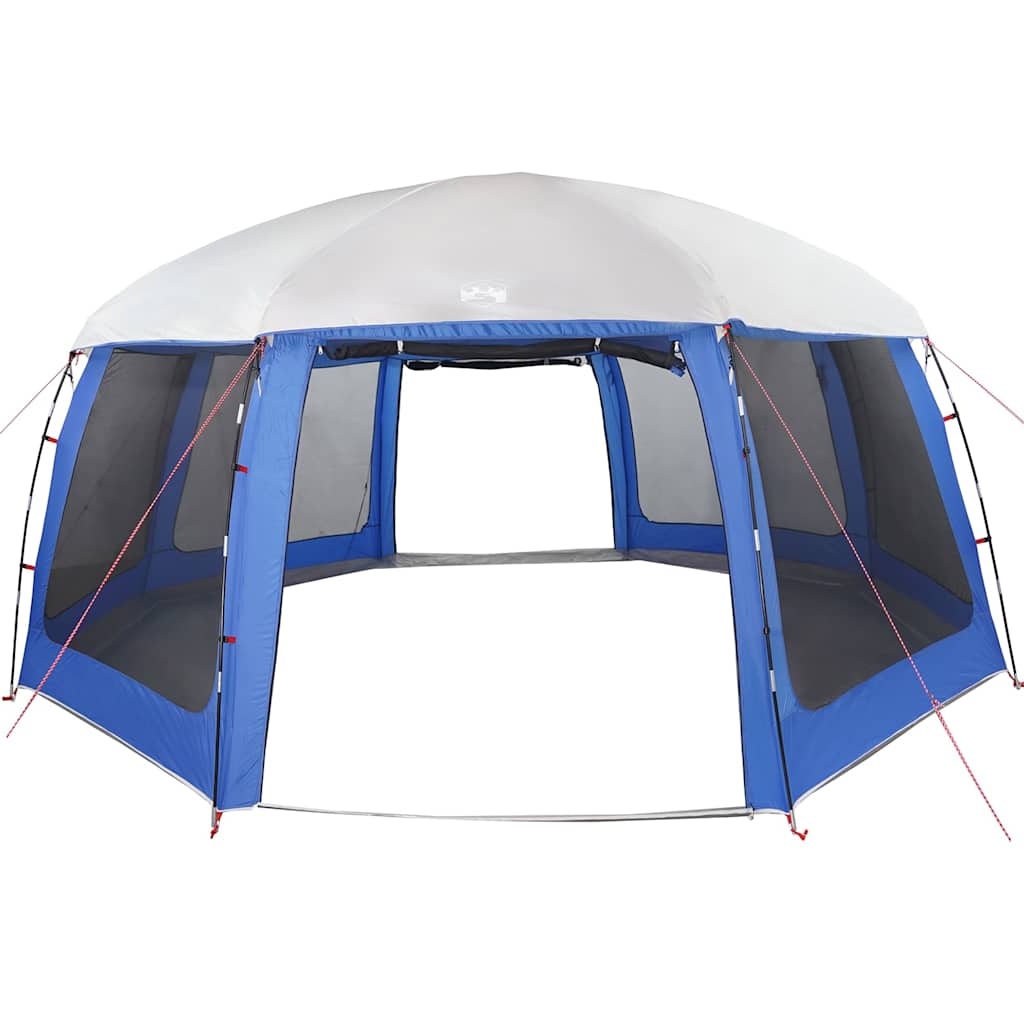 pooltelt med aftagelig flue og netvægge 690x690 cm azurblå