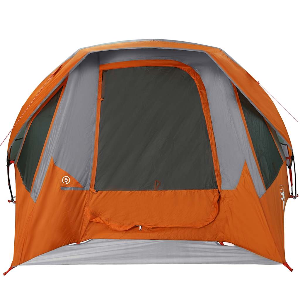 4-personers campingtelt vandtæt grå og orange